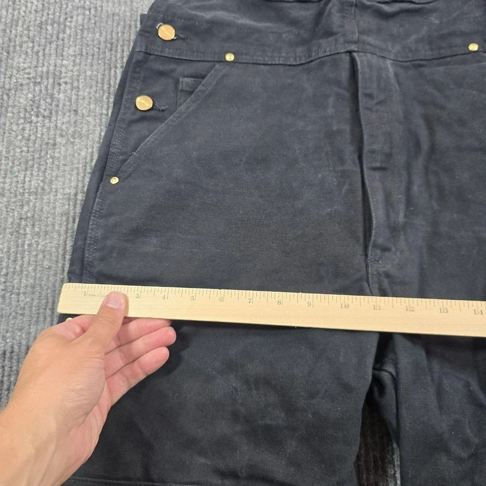 Carhartt R01 Bib Overalls Mens 36x30 Black Duck Canvas Relaxed Work Zip Leg